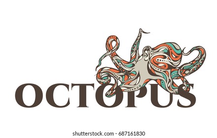Octopus. Vector illustrations.