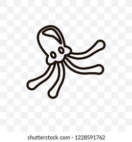 Octopus vector linear icon isolated on transparent background, Octopus transparency concept can be used for web and mobile