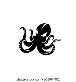 Octopus vector logo illustration isolated sign symbol. Icon pictogram for web graphics