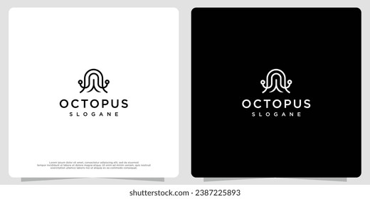 Octopus vector logo, made with lines