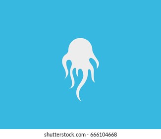 Octopus vector logotype. Abstract squid shape logo
