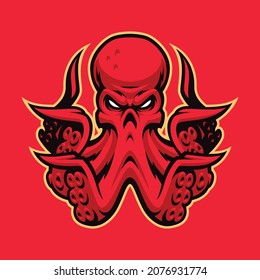 Octopus Vector Mascot. Sports Emblem