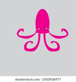Octopus vector minimalist clip art or flat logo
