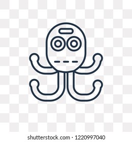 Octopus vector outline icon isolated on transparent background, high quality linear Octopus transparency concept can be used web and mobile