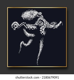 octopus vector sketch illustration, scribble art