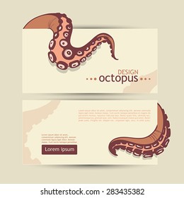 Octopus. Vector template for your design