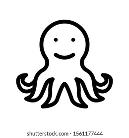 octopus vector thin line icon 