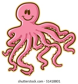 Octopus. Vector without gradients, great for printing.