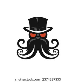 octopus wearing hat logo, with its distinctive and flexible tentacles, symbolizes adaptability and intelligence