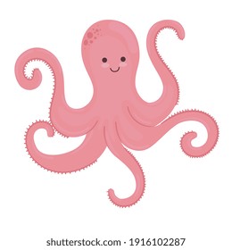 octopus wild animal sealife icon vector illustration design