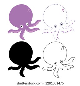 octopus worksheet vector design
