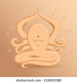 Octopus yoga vector EPS 10