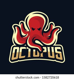 Octopus/kraken/squid mascot logo design illustration