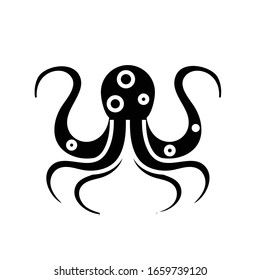 Octupus black icon, concept illustration, vector flat symbol, glyph sign.