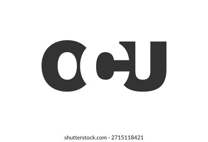 OCU logo design. Initial letter O C U bold font style for tech startups, consulting, corporate branding. Creative company name, headlines typography identity, trendy logotype. Vector illustration.