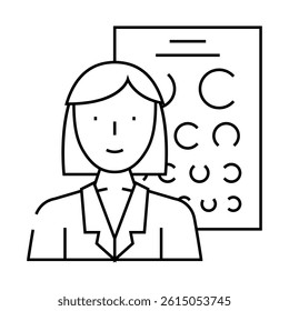 oculist doctor line icon vector. oculist doctor sign. isolated contour symbol black illustration