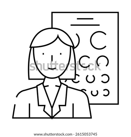 oculist doctor line icon vector. oculist doctor sign. isolated contour symbol black illustration