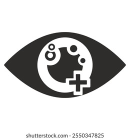 Icono oculista, símbolo del ojo, Ilustración vectorial plana sobre fondo blanco 