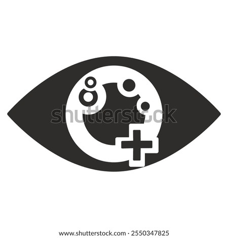 oculist icon, eye symbol, flat vector illustration on white background 
