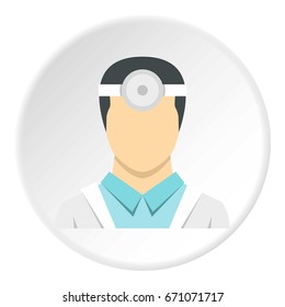 Oculist icon in flat circle isolated vector illustration for web