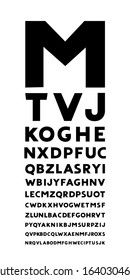 Oculist letters in many sizes