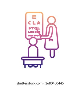 icono de un nolan oculista. Línea delgada simple, contorno vectorial de iconos de hospital para ui y ux, sitio web o aplicación móvil