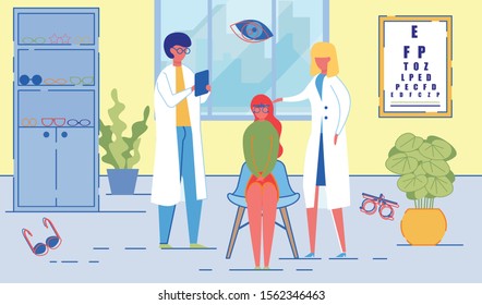 Oculist or Ophthalmologist Doctor Eyesight Check.