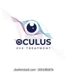 oculus eye treatment, creative vector wave line and eyeball