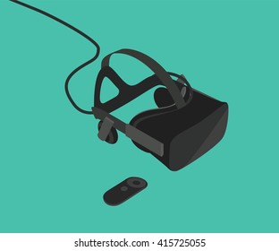 oculus rift glasses and equipment with vector style