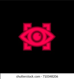 Oculus rift red glowing neon ui ux icon. Glowing sign logo vector