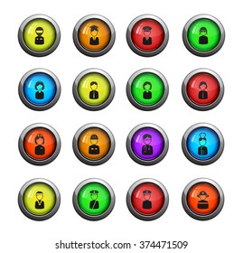 Ocupation icons set for web sites and user interface