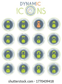 Ocupation vector icons on white background with dynamic lines for animation for web and user interface design