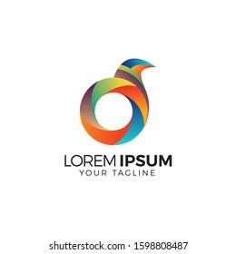 Od bird circle Letter logo design Vector template