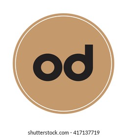 od brown letters ,abstract background logo, design identity in circle, alphabet letter