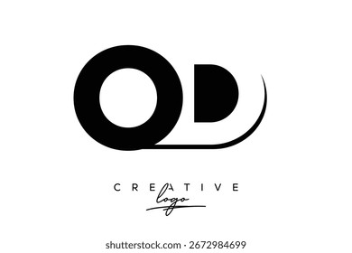 OD Creative Minimalist Negative Space Latter Logo with Modern Monogram for Branding and Business Lettermark Logo with Initial Letters Logo Design for Branding.