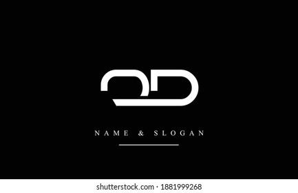 OD DO abstract vector logo monogram template