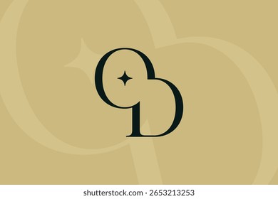 Diseño de icono de logotipo de letra OD o DO. Monograma de las iniciales de lujo de estilo clásico.