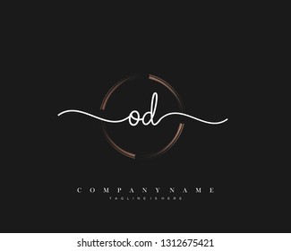 OD initial handwriting logo template vector