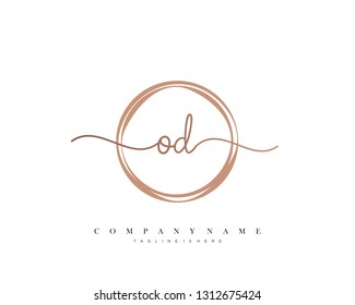 OD initial handwriting logo template vector