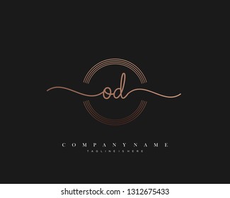 OD initial handwriting logo template vector