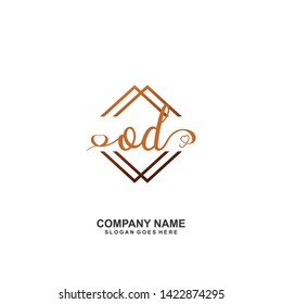 OD Initial handwriting logo vector