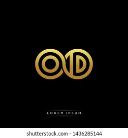 OD initial letter linked circle capital monogram logo modern template