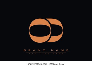 OD initial letter logo design. Letter O and D luxury alphabet letter logo icon template