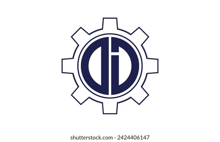 OD initial letter mechanical circle logo design vector template. industrial, engineering, servicing, word mark, letter mark, monogram, construction, business, company, corporate, commercial, geometric