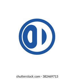 OD initial letters circle business logo blue