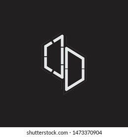 OD Initial Letters logo monogram with up to down style isolated on black background