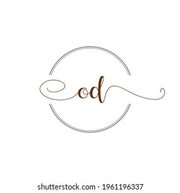 OD Initial Logo Handwriting template letter illustration