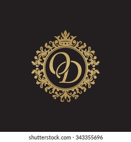 OD initial luxury ornament monogram logo