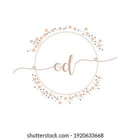 Ilustración de lujo de escritura a mano con monograma inicial