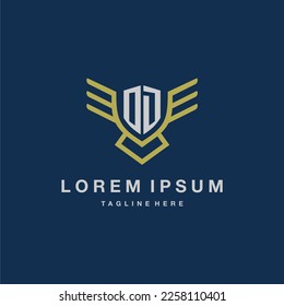 OD initial monogram logo for creative eagle line image vector design
